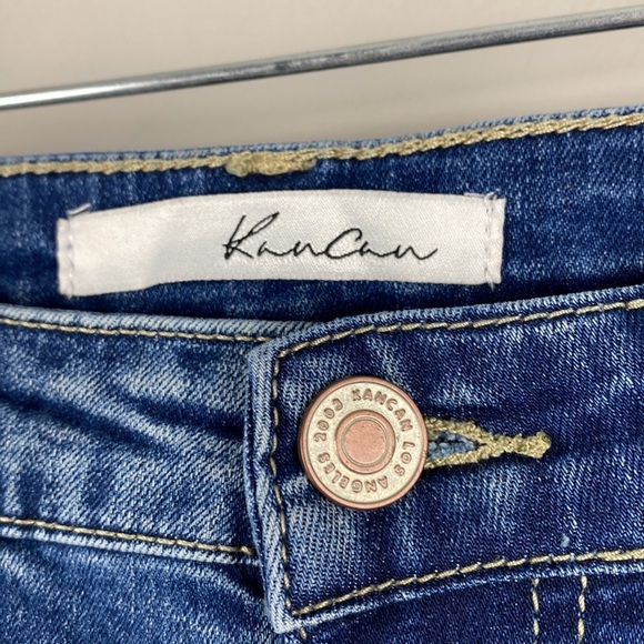 Kancan Blue Skinny Straight Raw Hem Distressed Jeans Size 9/28 - Picture 7 of 15